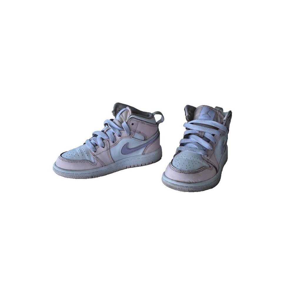 Air Jordan 1 Mid Toddler Sneakers Pink White Purple Size 11C - Picture 2 of 8